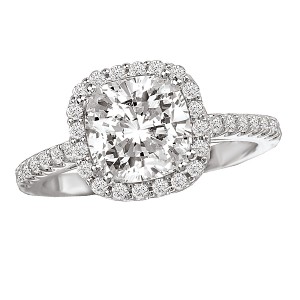Halo Semi-Mount Diamond Ring