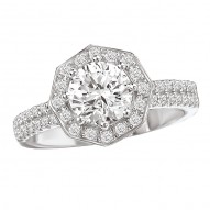 Halo Semi-Mount Diamond Ring