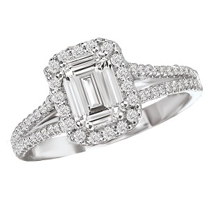 Halo Semi-Mount Diamond Ring