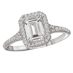 Halo Semi-Mount Diamond Ring