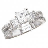 Peg Head Semi-Mount Diamond Ring