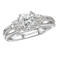 3-Stone Semi-Mount Diamond Ring