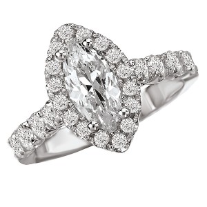 Halo Semi-Mount Diamond Ring