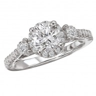 Halo Semi-Mount Diamond Ring