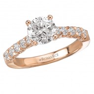 Peg Head Semi-Mount Diamond Ring