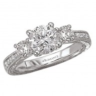 3-Stone Semi-Mount Diamond Ring