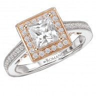 Two Tone Semi-Mount Diamond Ring