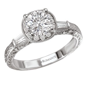 Halo Semi-Mount Diamond Ring