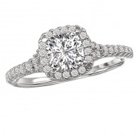 Halo Semi-Mount Diamond Ring