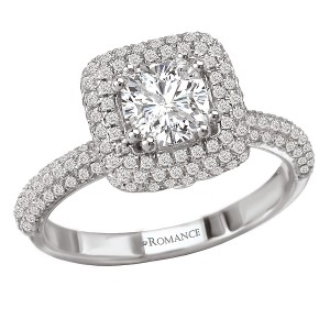 Halo Semi-Mount Diamond Ring