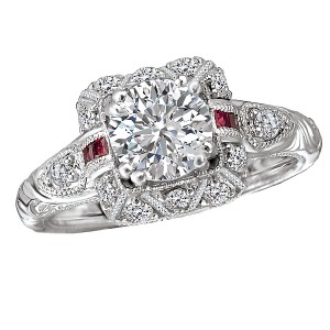 Ruby and Diamond Semi-Mount Ring