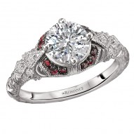 Ruby and Diamond Semi-Mount Ring