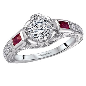 Ruby and Diamond Semi-Mount Ring