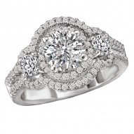 Halo Semi-Mount Diamond Ring