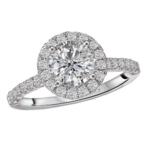Halo Semi-Mount Diamond Ring