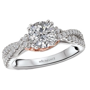 Two Tone Semi-Mount Diamond Ring