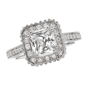 Halo Semi-Mount Diamond Ring