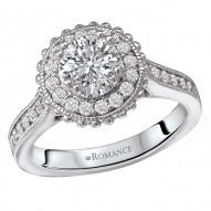 Halo Semi-Mount Diamond Ring