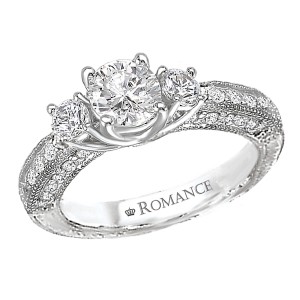 3 Stone Semi-Mount Diamond Ring