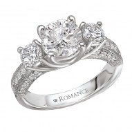 3-Stone Semi-Mount Diamond Ring