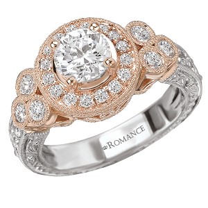 Two Tone Semi-Mount Diamond Ring