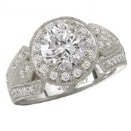 Halo Semi-Mount Diamond Ring