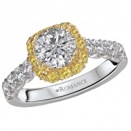 Two Tone Semi-Mount Diamond Ring