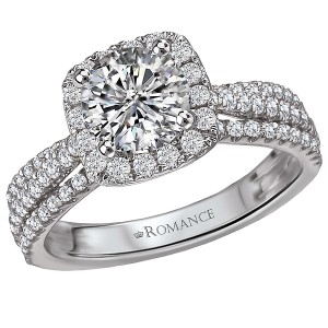 Halo Semi-Mount Diamond Ring