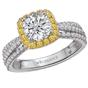 Two Tone Semi-Mount Diamond Ring