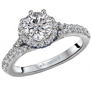 Sapphire and Diamond Semi-Mount Ring