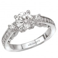 3 Stone Semi-Mount Diamond Ring