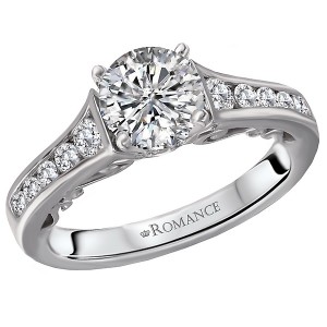 Peg Head Semi-Mount Diamond Ring