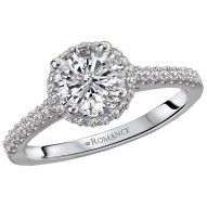 Halo Semi-Mount Diamond Ring