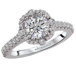 Halo Semi-Mount Diamond Ring