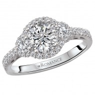Halo Semi-Mount Diamond Ring