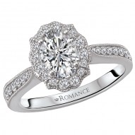 Halo Semi-Mount Diamond Ring