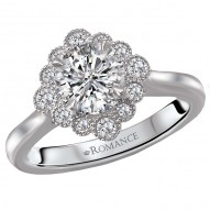 Halo Semi-Mount Diamond Ring