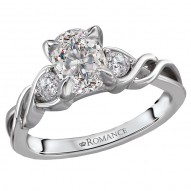 3 Stone Semi-Mount Diamond Ring