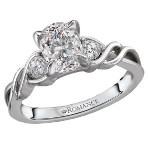 3 Stone Semi-Mount Diamond Ring