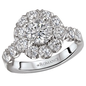 Halo Semi-Mount Diamond Ring