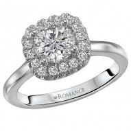 Halo Semi-Mount Diamond Ring