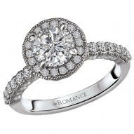 Halo Semi-Mount Diamond Ring