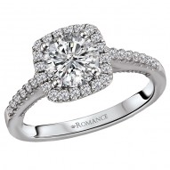 Halo Semi-Mount Diamond Ring