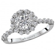 Halo Semi-Mount Diamond Ring