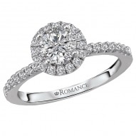 Halo Semi-Mount Diamond Ring