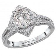 Halo Semi-Mount Diamond Ring