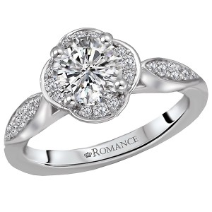 Halo Semi-Mount Diamond Ring