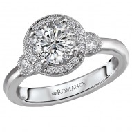 Halo Semi-Mount Diamond Ring
