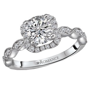 Halo Semi-Mount Diamond Ring