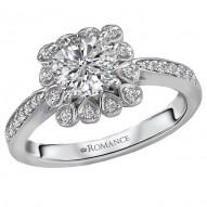 Halo Semi-Mount Diamond Ring